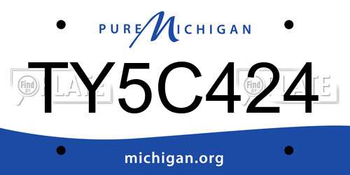TY5C424 Michigan License Plate