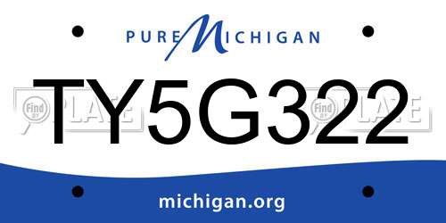 TY5G322 Michigan License Plate