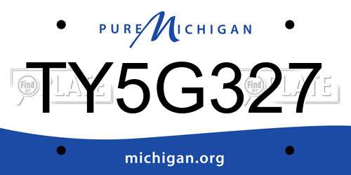TY5G327 Michigan License Plate