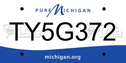 TY5G372 Michigan License Plate