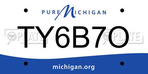 TY6B7O Michigan License Plate