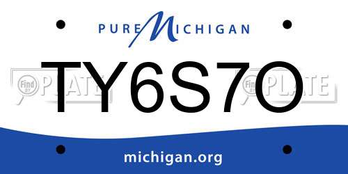 TY6S7O Michigan License Plate