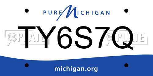 TY6S7Q Michigan License Plate