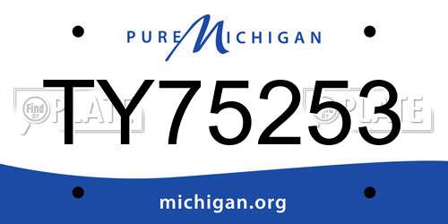 TY75253 Michigan License Plate