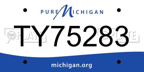 TY75283 Michigan License Plate