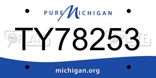 TY78253 Michigan License Plate