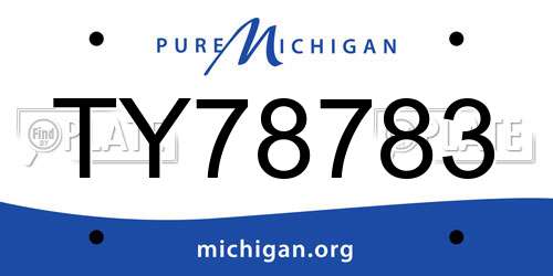 TY78783 Michigan License Plate