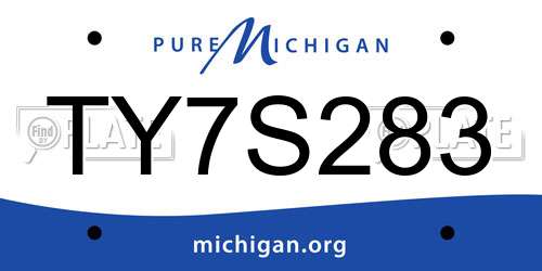 TY7S283 Michigan License Plate