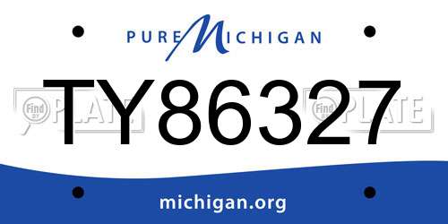 TY86327 Michigan License Plate