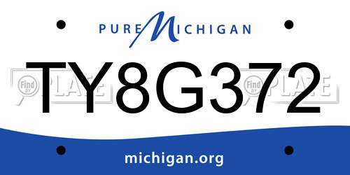 TY8G372 Michigan License Plate