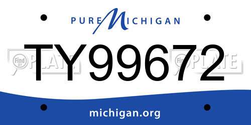TY99672 Michigan License Plate