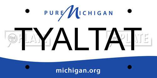 TYALTAT Michigan License Plate