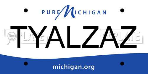 TYALZAZ Michigan License Plate