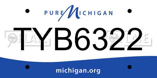TYB6322 Michigan License Plate