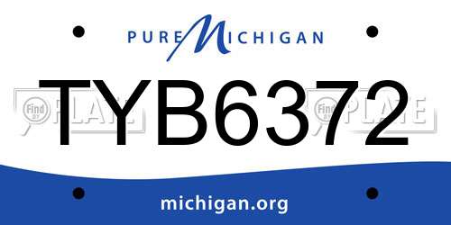 TYB6372 Michigan License Plate
