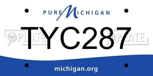 TYC287 Michigan License Plate