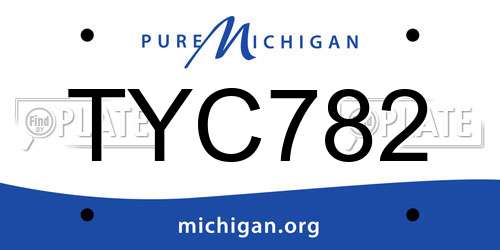 TYC782 Michigan License Plate