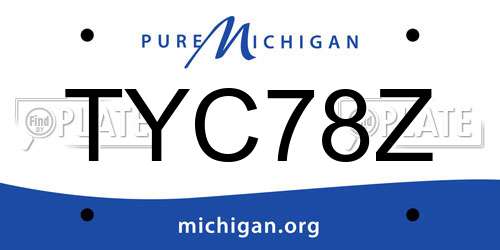 TYC78Z Michigan License Plate