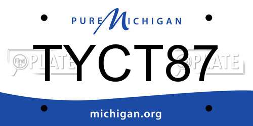 TYCT87 Michigan License Plate