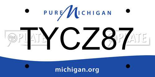 TYCZ87 Michigan License Plate