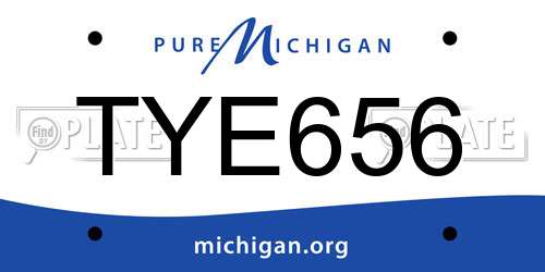 TYE656 Michigan License Plate