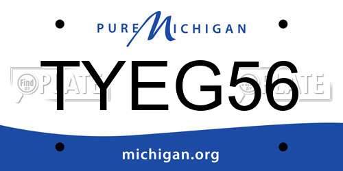 TYEG56 Michigan License Plate