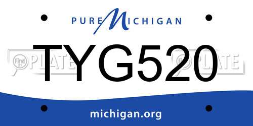 TYG520 Michigan License Plate