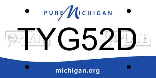 TYG52D Michigan License Plate