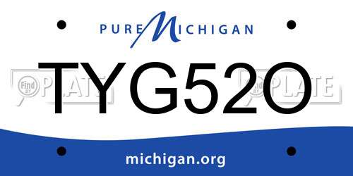TYG52O Michigan License Plate