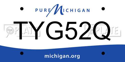 TYG52Q Michigan License Plate