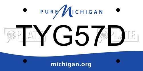 TYG57D Michigan License Plate