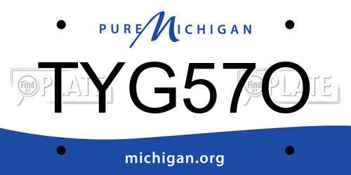 TYG57O Michigan License Plate