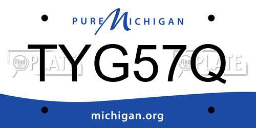 TYG57Q Michigan License Plate