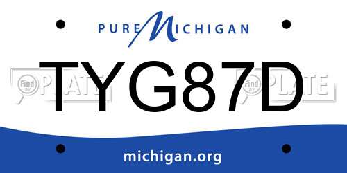 TYG87D Michigan License Plate