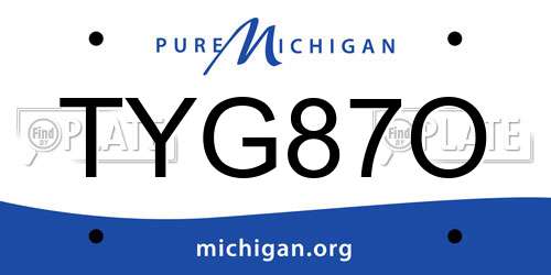 TYG87O Michigan License Plate