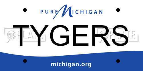 TYGERS Michigan License Plate