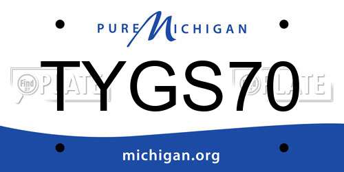 TYGS70 Michigan License Plate