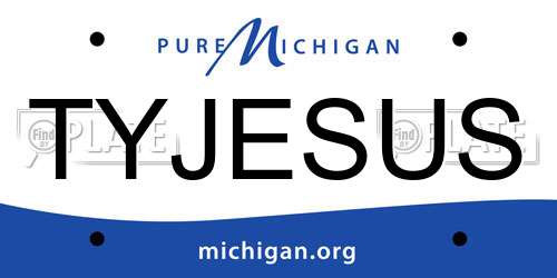 TYJESUS Michigan License Plate