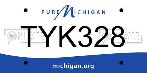 TYK328 Michigan License Plate