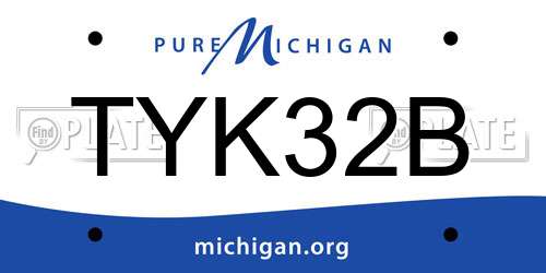 TYK32B Michigan License Plate