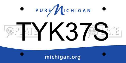 TYK37S Michigan License Plate