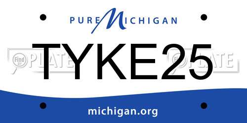 TYKE25 Michigan License Plate