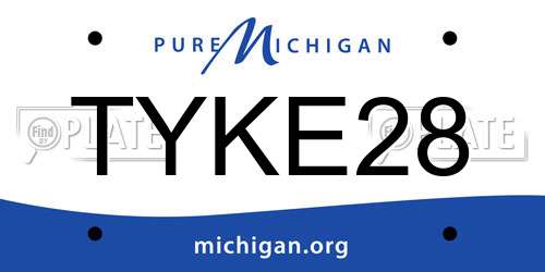 TYKE28 Michigan License Plate