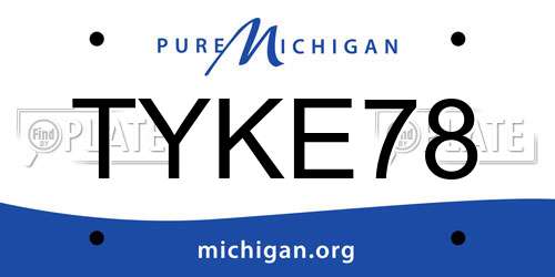 TYKE78 Michigan License Plate