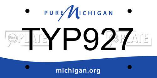 TYP927 Michigan License Plate