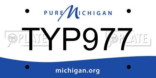 TYP977 Michigan License Plate