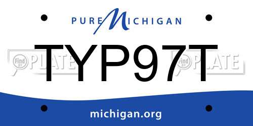 TYP97T Michigan License Plate