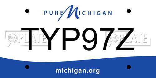TYP97Z Michigan License Plate