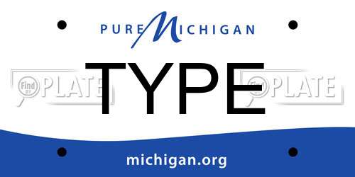 TYPE Michigan License Plate
