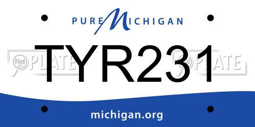 TYR231 Michigan License Plate